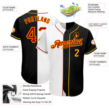 Load image into Gallery viewer, Custom Black Red-White Authentic Split Fashion Baseball Jersey