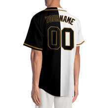 Load image into Gallery viewer, Custom White Black-Old Gold Authentic Split Fashion Baseball Jersey