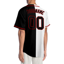 Load image into Gallery viewer, Custom White Black-Red Authentic Split Fashion Baseball Jersey