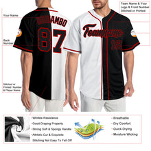 Load image into Gallery viewer, Custom White Black-Red Authentic Split Fashion Baseball Jersey