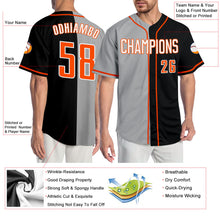 Load image into Gallery viewer, Custom Black White-Gray Authentic Split Fashion Baseball Jersey