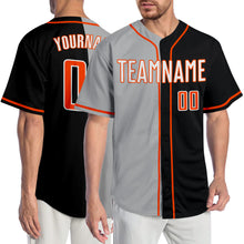 Load image into Gallery viewer, Custom Black White-Gray Authentic Split Fashion Baseball Jersey