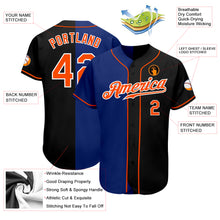 Load image into Gallery viewer, Custom Black Orange-Royal Authentic Split Fashion Baseball Jersey