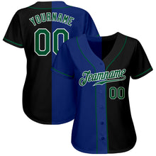 Load image into Gallery viewer, Custom Black Kelly Green-Royal Authentic Split Fashion Baseball Jersey