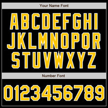 Load image into Gallery viewer, Custom Black Gold-Light Blue Authentic Split Fashion Baseball Jersey