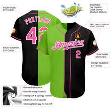 Load image into Gallery viewer, Custom Black Purple-Aqua Authentic Split Fashion Baseball Jersey