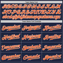 Load image into Gallery viewer, Custom Navy Orange-Gray Authentic Split Fashion Baseball Jersey