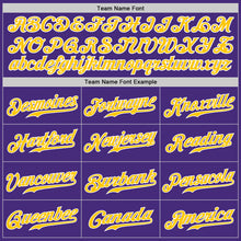 Load image into Gallery viewer, Custom Purple Gold-Gray Authentic Split Fashion Baseball Jersey
