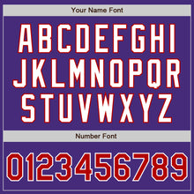 Load image into Gallery viewer, Custom Purple Red-Gray Authentic Split Fashion Baseball Jersey