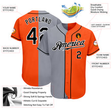 Load image into Gallery viewer, Custom Orange Black-Gray Authentic Split Fashion Baseball Jersey