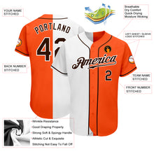 Load image into Gallery viewer, Custom Orange Brown-White Authentic Split Fashion Baseball Jersey