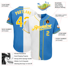 Load image into Gallery viewer, Custom Powder Blue Gold-White Authentic Split Fashion Baseball Jersey