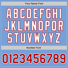 Load image into Gallery viewer, Custom Light Blue Red-Gray Authentic Split Fashion Baseball Jersey