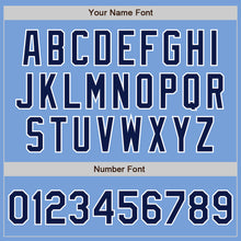 Load image into Gallery viewer, Custom Light Blue Navy-White Authentic Split Fashion Baseball Jersey