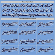 Load image into Gallery viewer, Custom Light Blue Navy-White Authentic Split Fashion Baseball Jersey