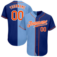 Load image into Gallery viewer, Custom Royal Orange-Light Blue Authentic Split Fashion Baseball Jersey