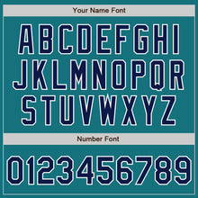 Load image into Gallery viewer, Custom Teal Navy-Gray Authentic Split Fashion Baseball Jersey