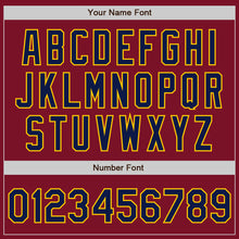 Load image into Gallery viewer, Custom Crimson Navy-Gray Authentic Split Fashion Baseball Jersey