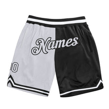Load image into Gallery viewer, Custom Black White Authentic Throwback Split Fashion Basketball Shorts