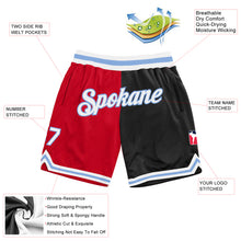 Load image into Gallery viewer, Custom Red White-Black Authentic Throwback Split Fashion Basketball Shorts