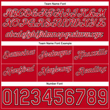 Load image into Gallery viewer, Custom White Red-Black Authentic Throwback Split Fashion Basketball Shorts