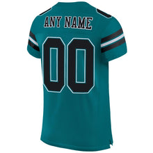 Load image into Gallery viewer, Custom Teal Black-White Mesh Authentic Football Jersey