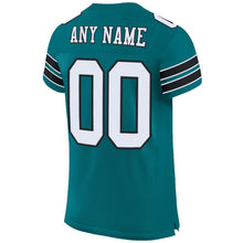 Load image into Gallery viewer, Custom Teal White-Black Mesh Authentic Football Jersey
