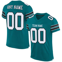 Load image into Gallery viewer, Custom Teal White-Black Mesh Authentic Football Jersey