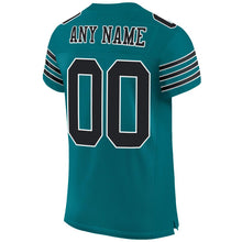 Load image into Gallery viewer, Custom Teal Black-White Mesh Authentic Football Jersey