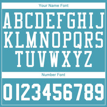 Load image into Gallery viewer, Custom Teal White Round Neck Suit Basketball Jersey
