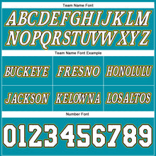 Load image into Gallery viewer, Custom Teal White-Gold Authentic Throwback Basketball Shorts