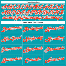 Load image into Gallery viewer, Custom Teal White Pinstripe Orange-White Authentic Basketball Jersey