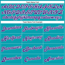 Load image into Gallery viewer, Custom Teal White Pinstripe Purple-White Authentic Basketball Jersey