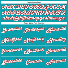 Load image into Gallery viewer, Custom Teal White Pinstripe White-Red Authentic Basketball Jersey