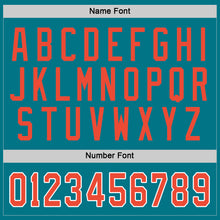 Load image into Gallery viewer, Custom Teal Orange-White Hockey Jersey