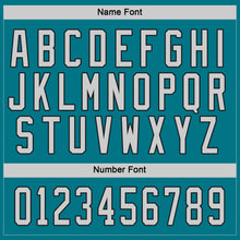 Load image into Gallery viewer, Custom Teal Gray-Black Hockey Jersey