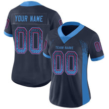 Load image into Gallery viewer, Custom Navy Powder Blue-Red Drift Fashion Football Jersey