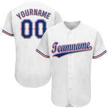 Load image into Gallery viewer, Custom White Royal-Red Baseball Jersey