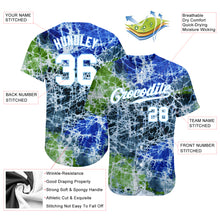 Load image into Gallery viewer, Custom Tie Dye White-Light Blue 3D Authentic Baseball Jersey
