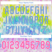 Load image into Gallery viewer, Custom Tie Dye Pink-Light Blue 3D Rainbow Authentic Baseball Jersey