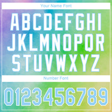 Load image into Gallery viewer, Custom Tie Dye Light Blue-White 3D Rainbow Authentic Baseball Jersey