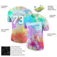 Load image into Gallery viewer, Custom Tie Dye White-Light Blue 3D Performance T-Shirt