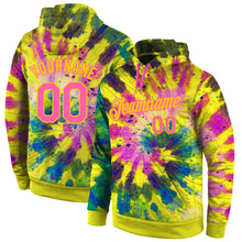 Load image into Gallery viewer, Custom Stitched Tie Dye Pink-Gold 3D Pattern Design Sports Pullover Sweatshirt Hoodie