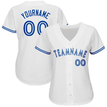 Load image into Gallery viewer, Custom White Royal Baseball Jersey