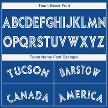 Load image into Gallery viewer, Custom Royal White Baseball Jersey