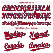 Load image into Gallery viewer, Custom White Red-Navy Baseball Jersey