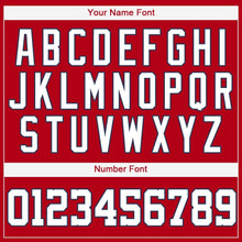 Load image into Gallery viewer, Custom Red White-Navy Baseball Jersey