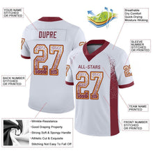 Load image into Gallery viewer, Custom White Burgundy-Gold Drift Fashion Football Jersey