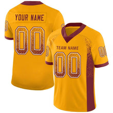 Load image into Gallery viewer, Custom Gold Burgundy-White Drift Fashion Football Jersey