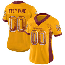 Load image into Gallery viewer, Custom Gold Burgundy-White Drift Fashion Football Jersey